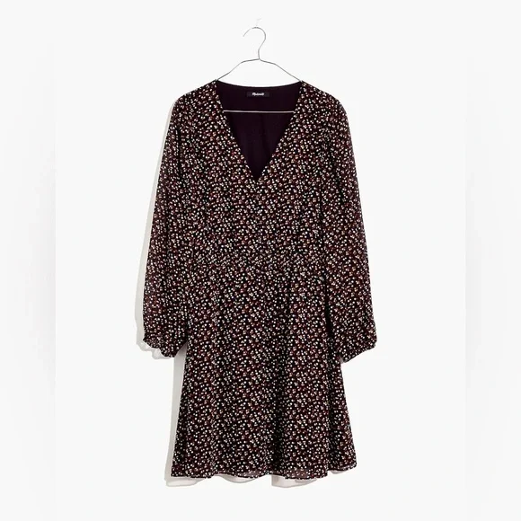 Madewell Georgette Ditsy Floral Mini Dress Button Front S - Picture 3 of 15
